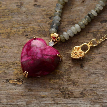 Sacred Heart Labradorite Necklace-Your Soul Place